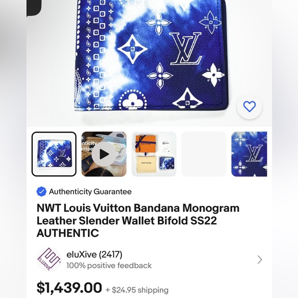 Louis Vuitton Bandana Monogram Leather Slender Wallet - Picture 9 of 13